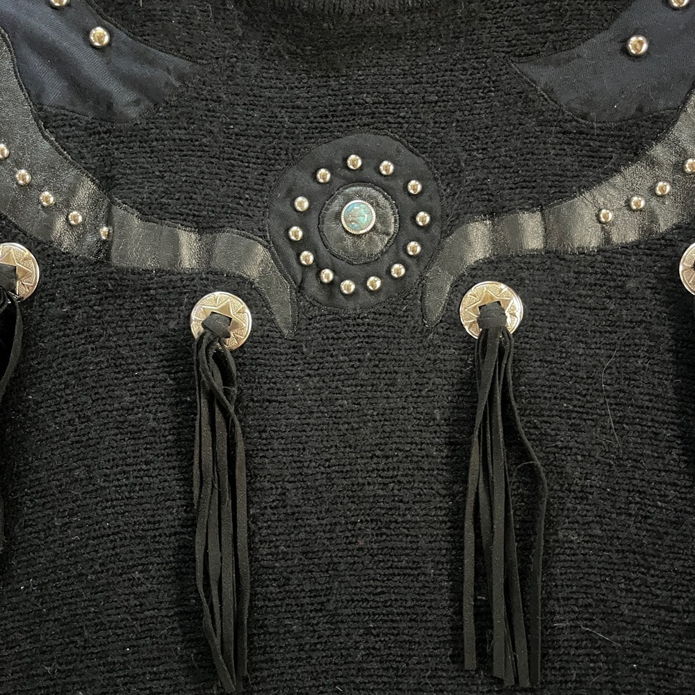 34. VINTAGE WESTERN KNIT SWEATER SZ M - Picture 3 of 7
